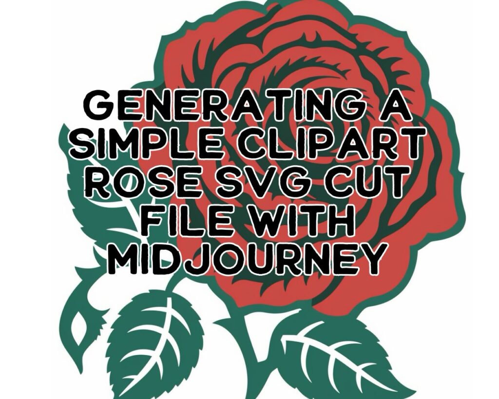 Generating a Simple Clipart Rose SVG Cut File with Midjourney